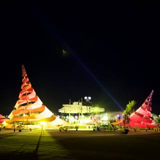 Colorful Tents Illuminate Coachella Night
