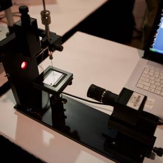 Laptop and Microscope Station