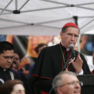 Cardinal diNardo addresses the crowd