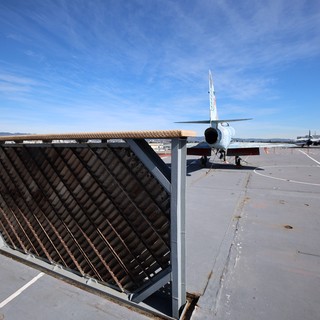 Arresting Gear Mechanism on USS Hornet Flight Deck