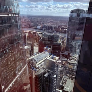 Aerial View of London's Financial District and Thames