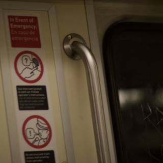 Subway Car with Sign on Door
