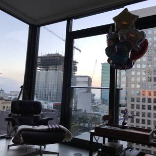 Window View with Balloons