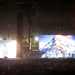 Mountainous Screen Backdrop for Coachella Concert