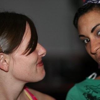 Two Friends Share a Playful Moment Together