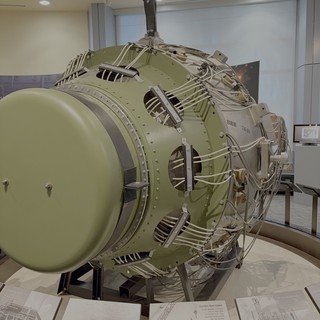 Vintage Aircraft Engine Display in Museum