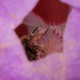 Busy Bee in a Purple Geranium