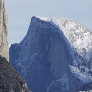 Half Dome Rising Above Yosemite Valley in Winter