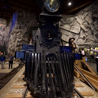 Vintage Steam Locomotive on Display in Museum