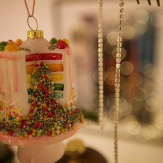 Festive Gumball Machine Christmas Tree Ornament Close-Up