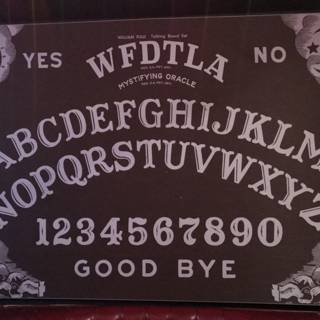 Ouija Board Sign on Blackboard