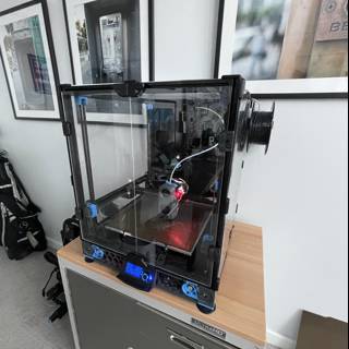 Modern Desk Setup with 3D Printer