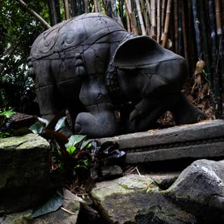 Majestic Elephant Statue in the Jungle