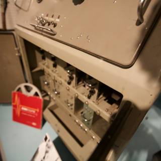 Vintage Computer with a Red Sticker
