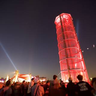 The Red Tower at Night