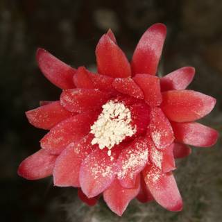 Red Flower on Cactus