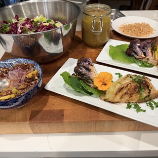 Elegant Home-Cooked Dinner Spread with Fresh Salad