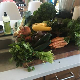 Kitchen Counter Full of Fresh Vegetables
