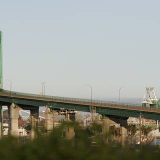 Serene Green Bridge over Waterfront