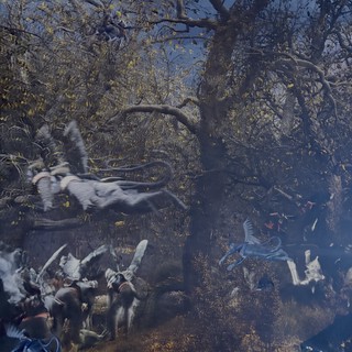 Medieval Fantasy Battle Scene Under Ancient Tree