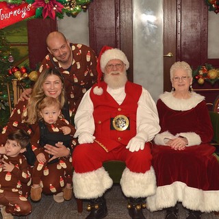 Family Christmas Portrait with Santa and Mrs. Claus