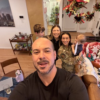 Family Holiday Selfie in Modern Living Room