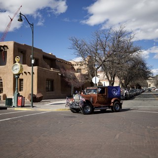 Vintage Truck on Santa Fe Plaza Adobe Street