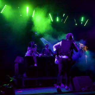 Diplo and his Band on Stage with Vibrant Lights
