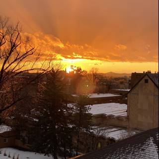 Sunset Over Snowy Santa Fe