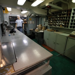 Interior Workshop Aboard USS Hornet Naval Vessel
