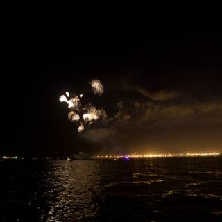 Brilliant Fireworks Show over the Serene Lake