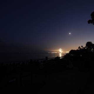 Moon and Venus Over the Ocean