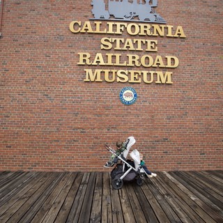 Stroller at California State Railroad Museum Entrance