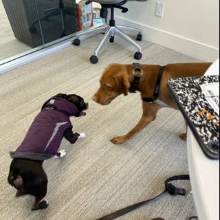 Office Playtime with Two Canine Friends