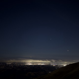 City Lights Glow Beneath Starry Mt. Diablo Sky