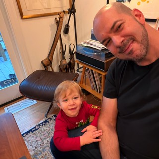 Father and Toddler Home Office Moment