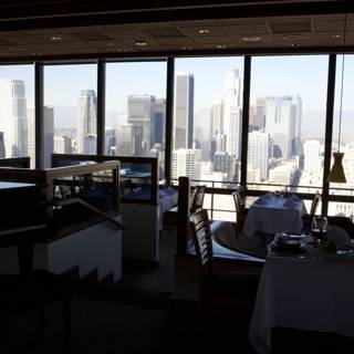 Cityscape from a High-End Restaurant