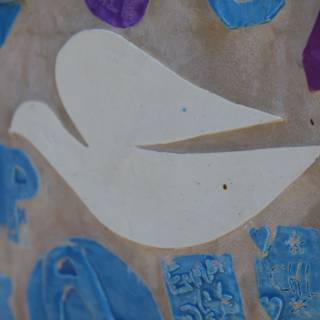 Blue and White Dove Mural