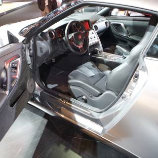 Sleek and Silver Sports Car Interior