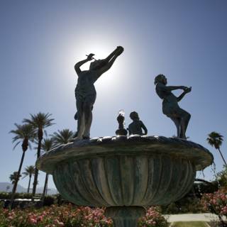 Three Girls Playing in Fountain Sculpture