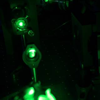 Green Laser Light on Electronic Machine