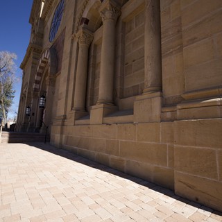Classical Columns and Stone Architecture in Sunlight