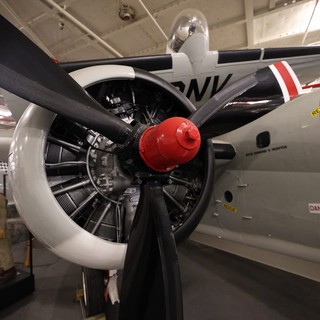 Vintage Radial Engine Aircraft in Museum Display