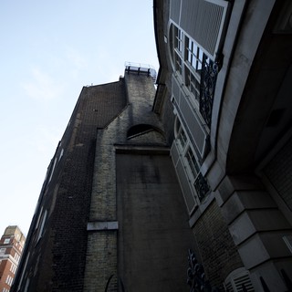 Looking Up at Victorian Tower Architecture in London