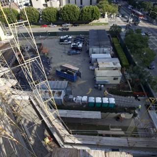 A Bird's Eye View of a Busy Urban Worksite