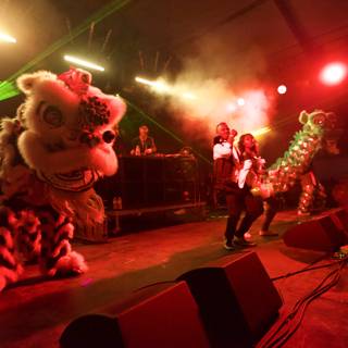 Lion Costumed Performers on Stage at Coachella