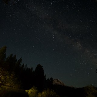 Milky Way Arches Over Mount Lassen at Night