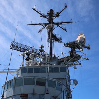USS Hornet Communication and Radar Mast Tower