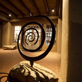 Spiral Metal Sculpture in Southwest Gallery Interior