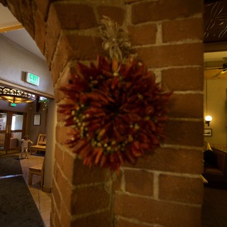 Southwestern Restaurant Interior with Dried Chile Ristras